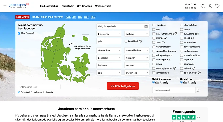 Screenshot Jacobsens Sommerhuse