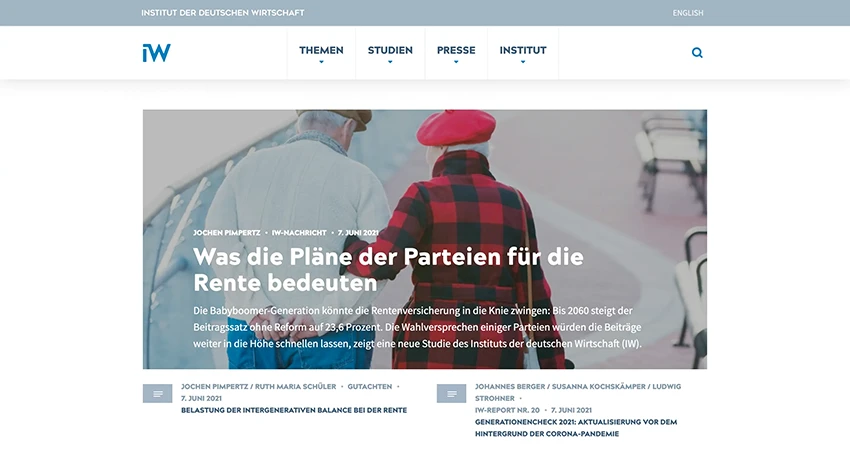Screenshot Institut der Deutschen Wirtschaft