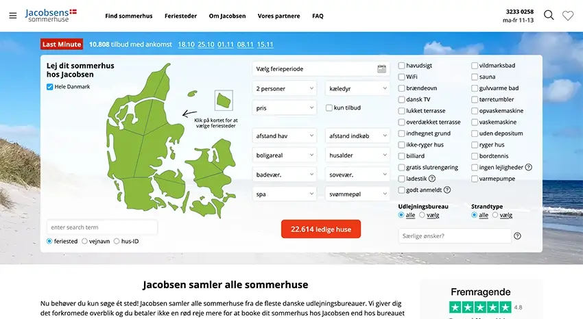 Screenshot Jacobsens Sommerhuse